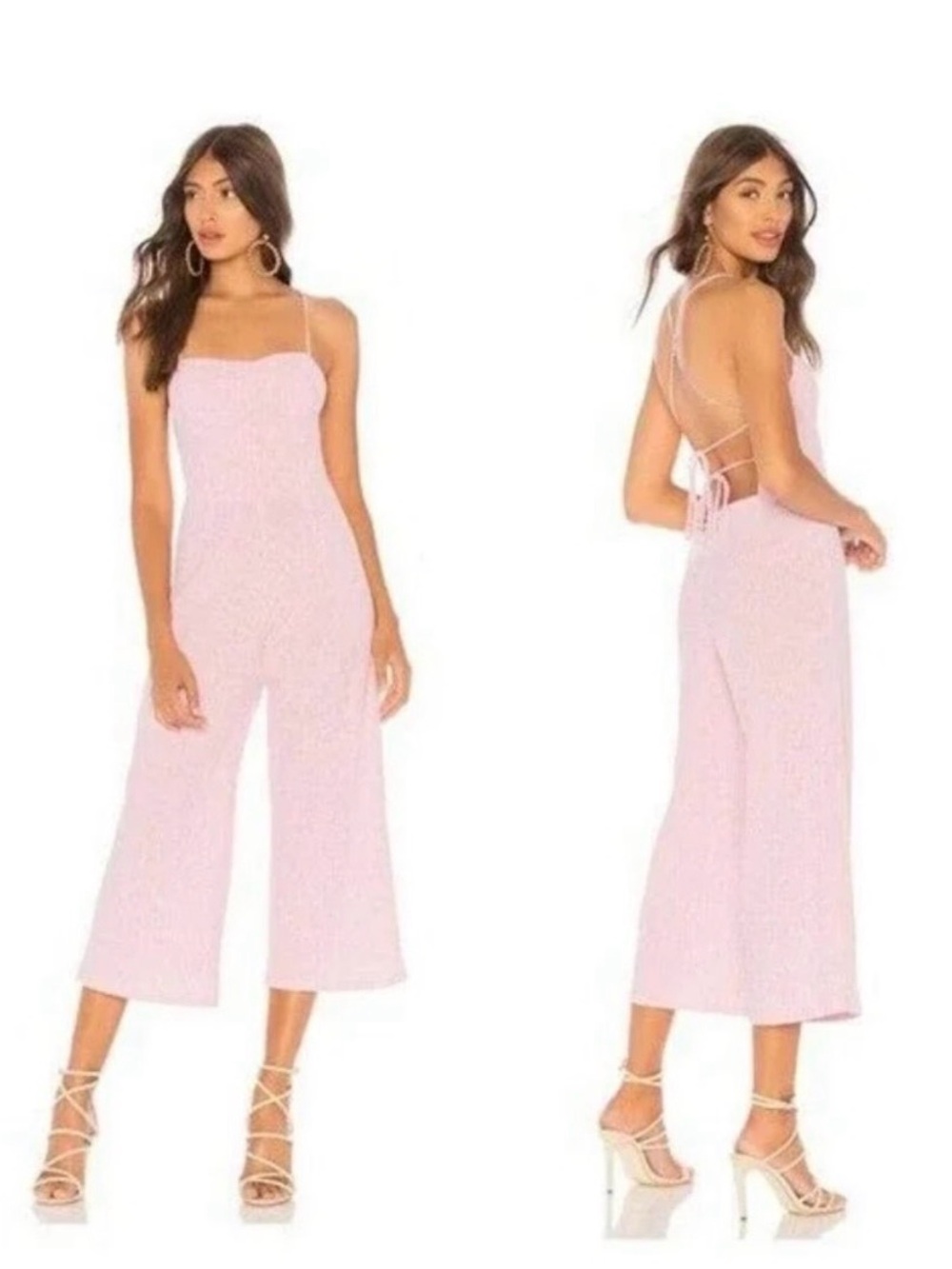 Blue Life Light Pink Strappy Back Wide-Leg Jumpsuit